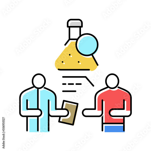 medical review officer examination mro color icon vector illustration