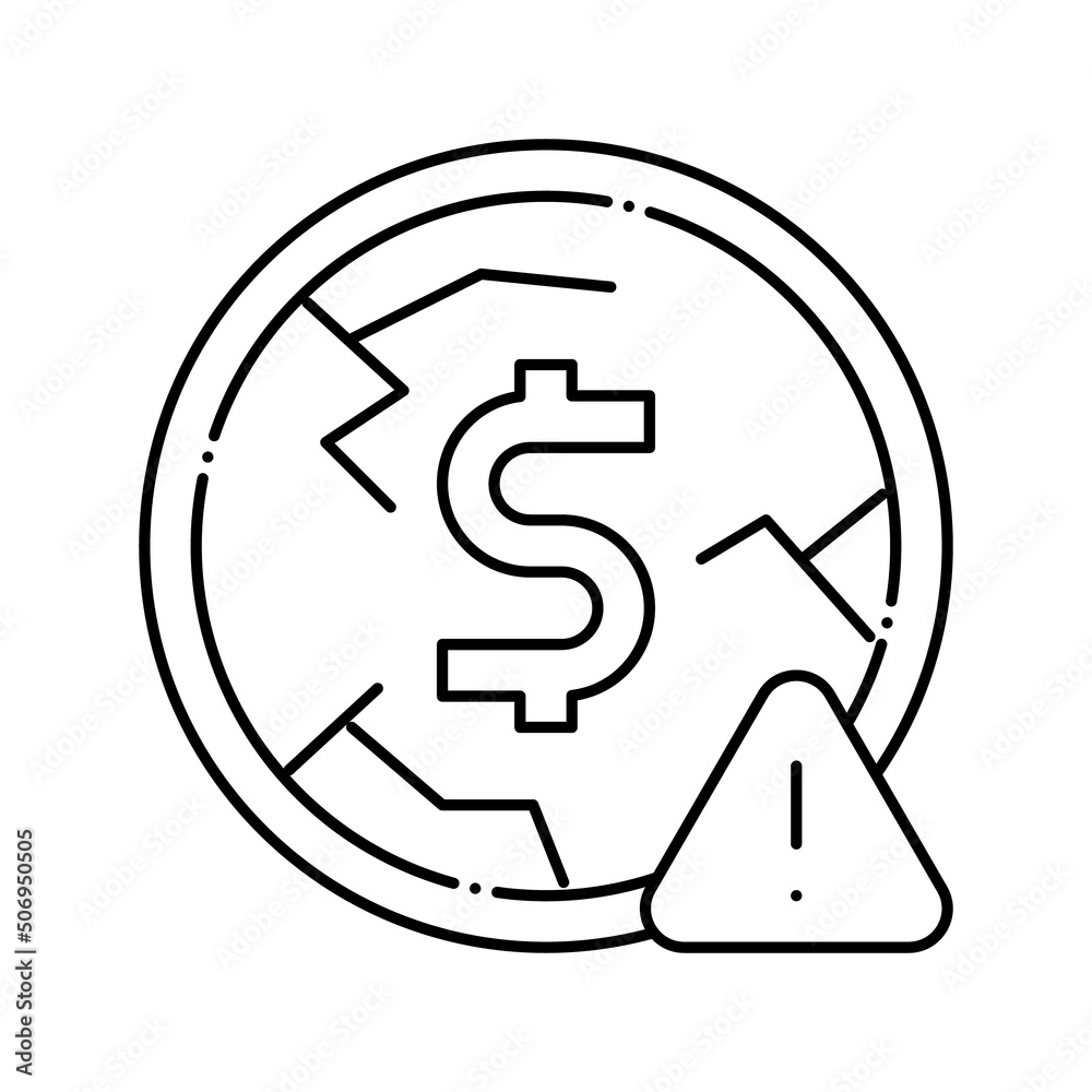 deflation money line icon vector illustration deflation money line icon vector illustration