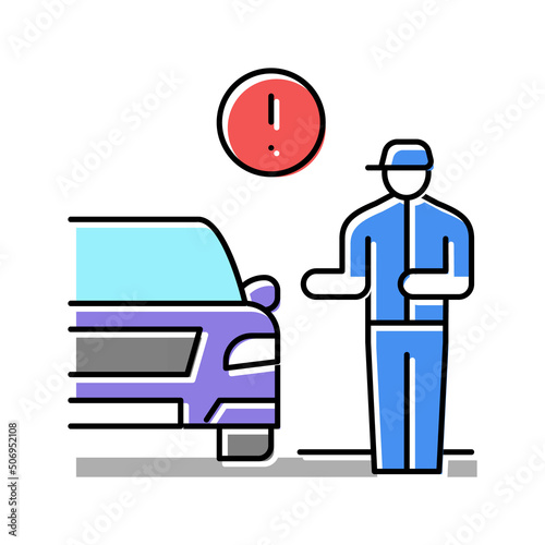 traffic offense color icon vector illustration