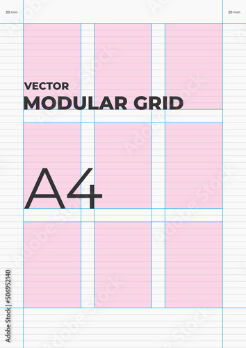 Modular Vector Grid A4 Layout 3 Column and 3 Row