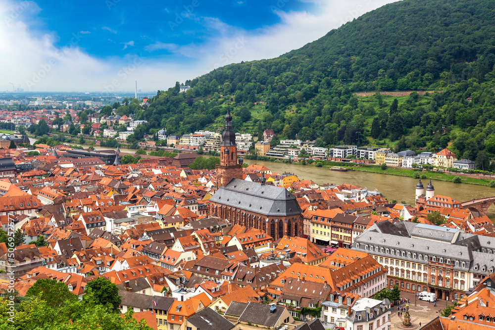 Panoramic aerial view of Heidelberg