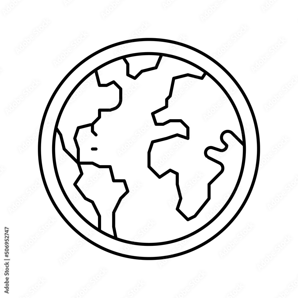 world planet line icon vector illustration world planet line icon vector illustration