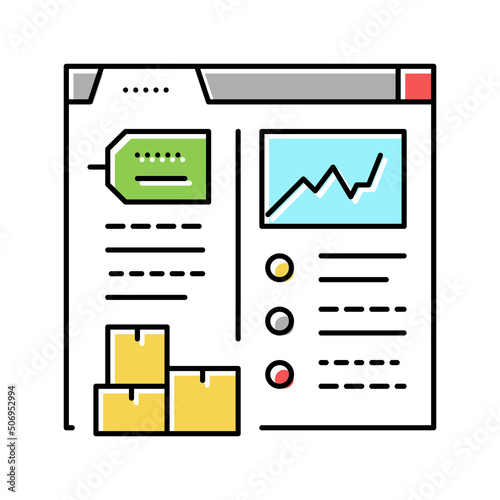 stock levels report color icon vector illustration