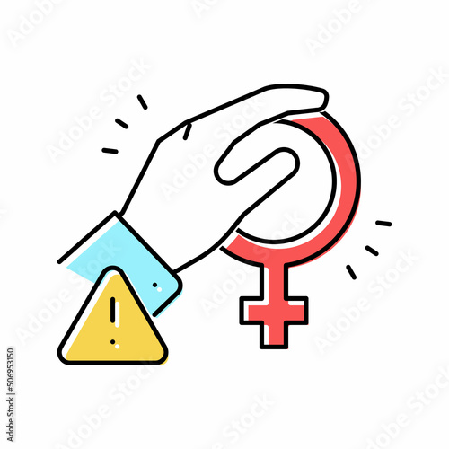 harassment female color icon vector illustration photo