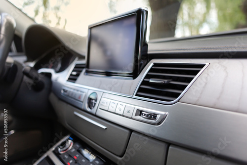 Interior of a modern car, Car Air Conditioner.  © kucheruk