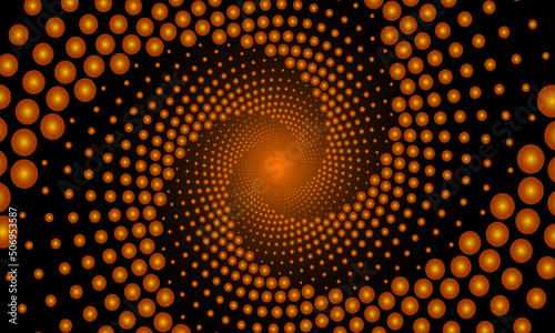 Black luxurious background with golden balls. Wallpaper with a cycle of pearl beads. Vector illustration. Seamless pattern