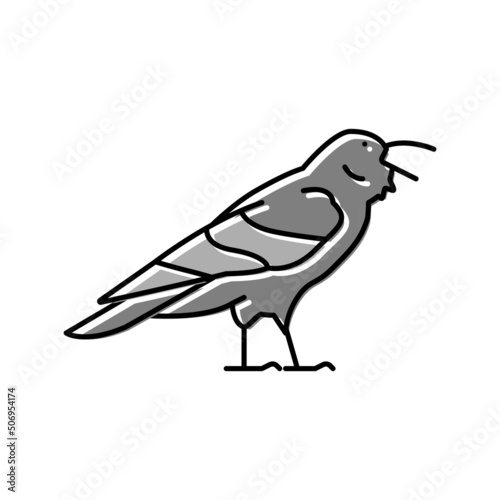 raven bird color icon vector illustration
