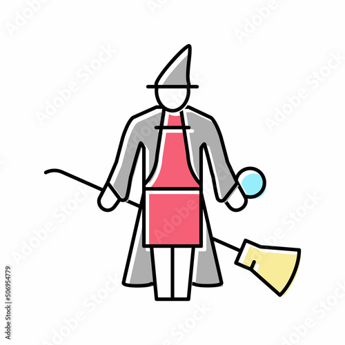witch magic color icon vector illustration