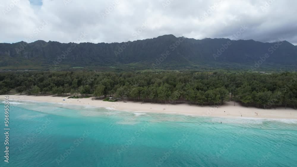 Aerial view of Oahu, Hawaii's beautiful south shore, including Waimanalo, Sherwood, and Bellows Beaches Aerial view of Oahu, Hawaii's beautiful south shore, including Waimanalo, Sherwood, and Bellows Beaches