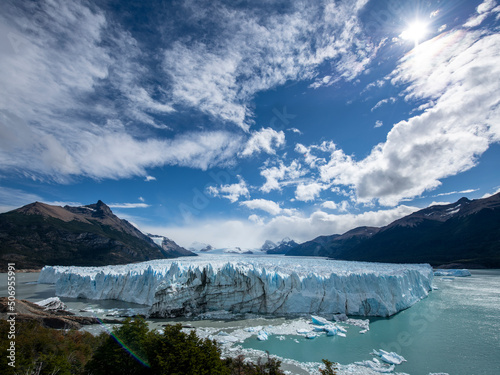 Calving wall of the Perito Moreno glacier, one of the few glacie