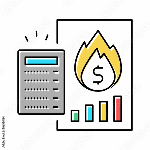 calculator inflation color icon vector illustration