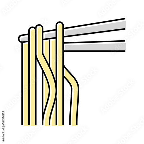 noodle pasta color icon vector illustration