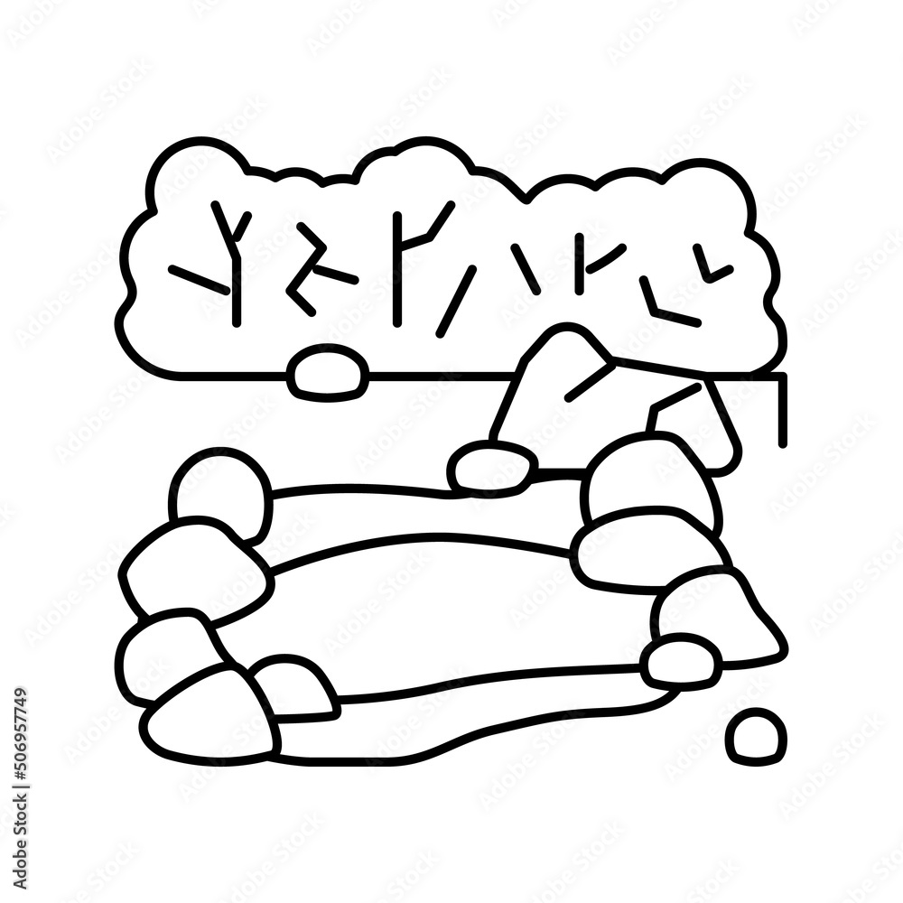 pond nature line icon vector illustration pond nature line icon vector illustration