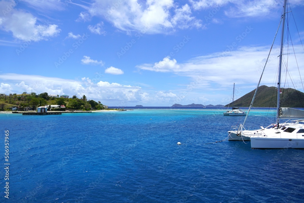 The beautiful waters at Marina Cay Island and Tortola, British Virgin Island
