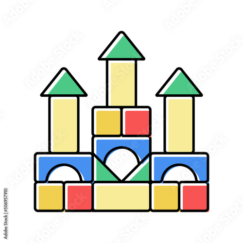 building blocks color icon vector illustration