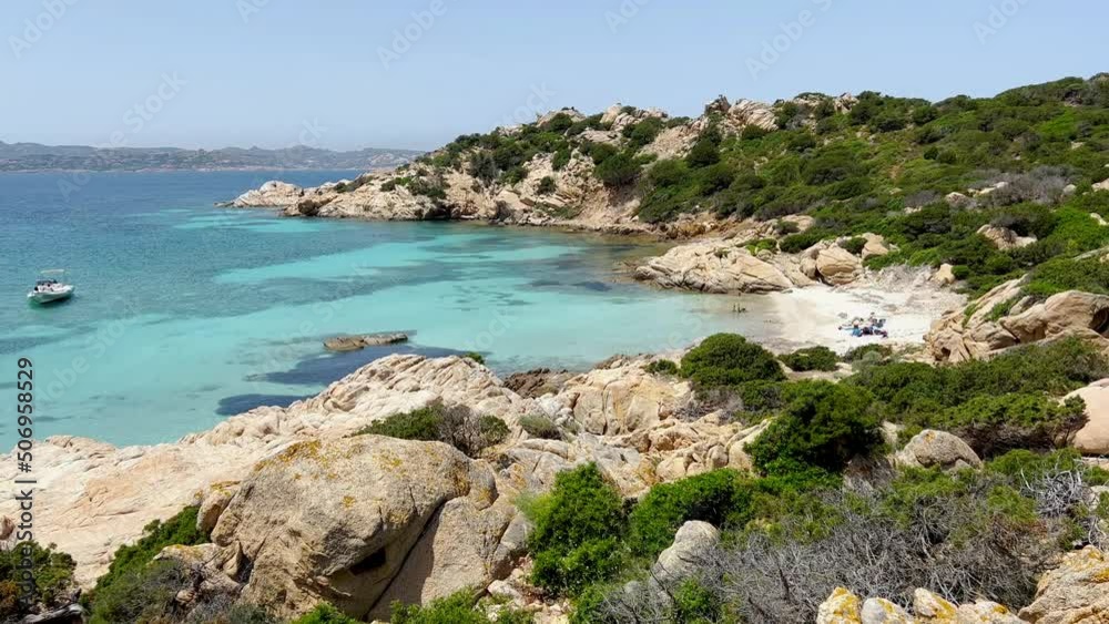 Panoramic view of Cala Napoletana on the island of Caprera, located in the La Maddalena archipelago national park, Olbia-Tempio -Sardinia Panoramic view of Cala Napoletana on the island of Caprera, located in the La Maddalena archipelago national park, Olbia-Tempio -Sardinia