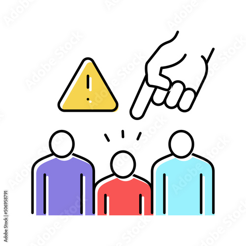 discrimination social problem color icon vector illustration