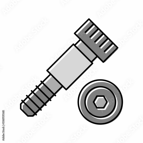 shoulder screw color icon vector illustration