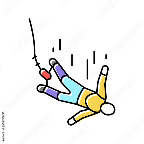 bungee jumping color icon vector illustration