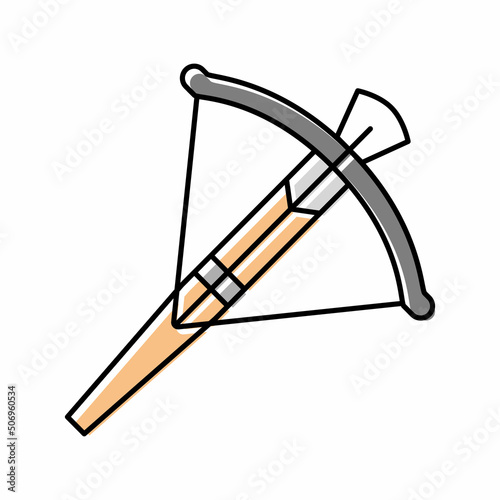 arrow crossbow color icon vector illustration