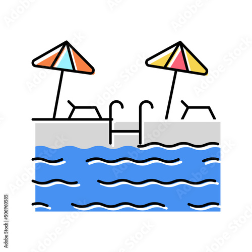 pool resting color icon vector illustration