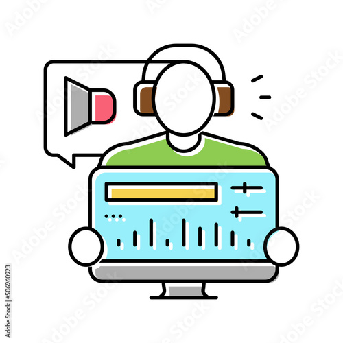 audio editor color icon vector illustration