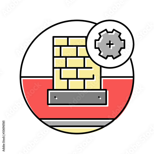 lead flashing on roof color icon vector illustration