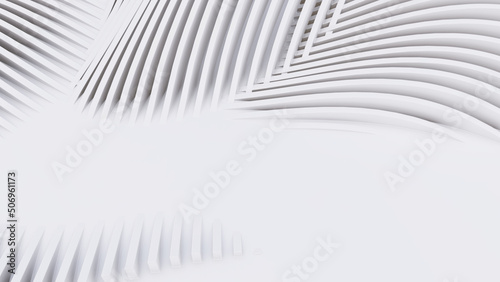 Abstract Curved Shapes. White Circular Background.