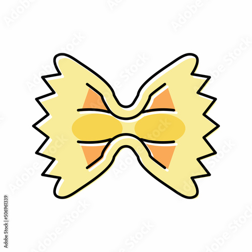 farfalle pasta color icon vector illustration