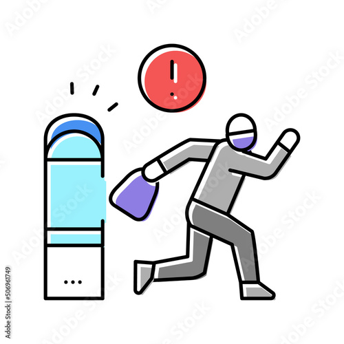 shoplifting crime color icon vector illustration