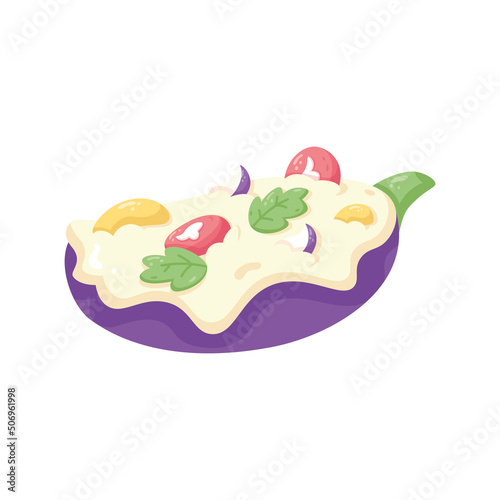 Isolated healthy food Vegeteables, fruits and protein Vector illustration