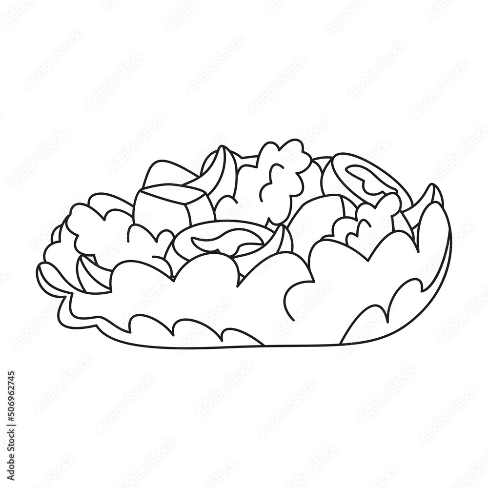 Isolated salad in a bowl Healthy food Vector illustration