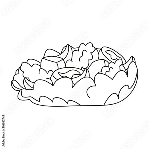 Fototapeta Naklejka Na Ścianę i Meble -  Isolated salad in a bowl Healthy food Vector illustration