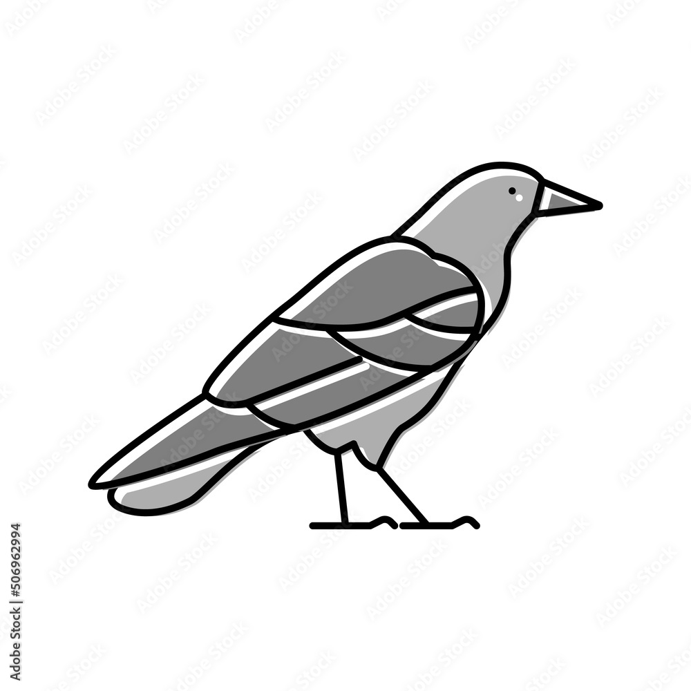 Obraz premium crow bird color icon vector illustration