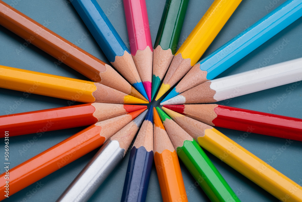closeup color pencil, back to school concept
