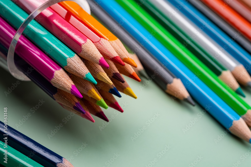 Fototapeta premium closeup color pencil, back to school concept 