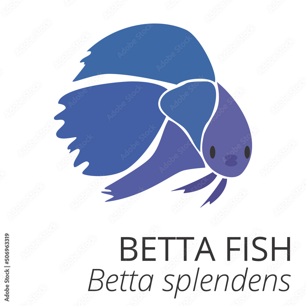 Cute Betta Fish Cartoon Vector Illustration Stock Vector | Adobe Stock