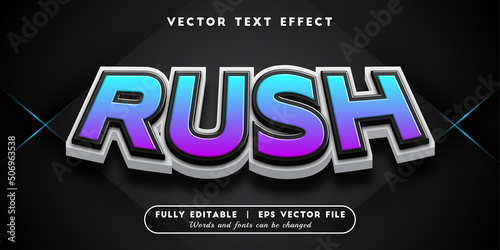 Text effects 3d rush, editable text style