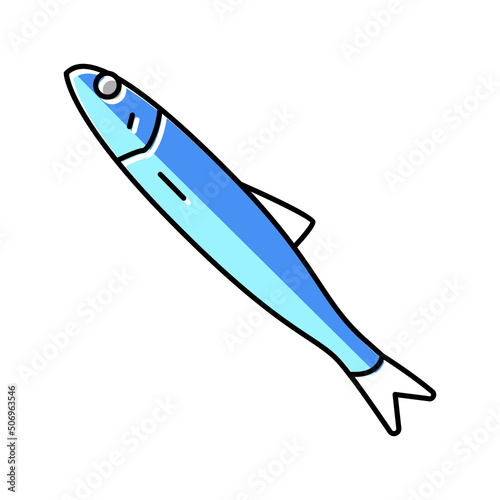 japanese anchovy color icon vector illustration