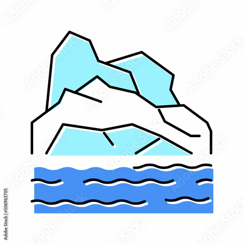 arctic land color icon vector illustration