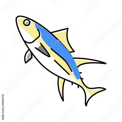 yellowfin tuna color icon vector illustration