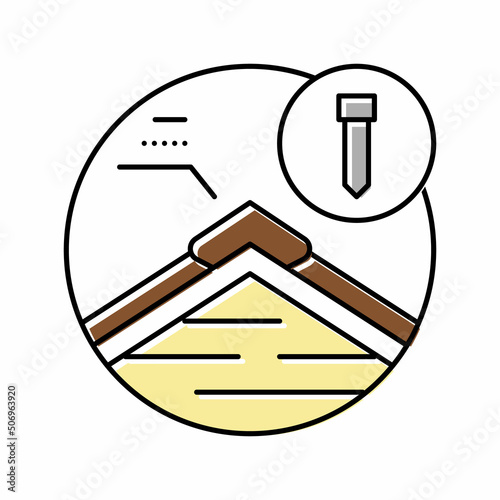 hip and ridge caps color icon vector illustration