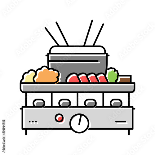 kit fondue color icon vector illustration