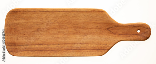 Chopping board isolated on white background. handmade wooden cutting board 