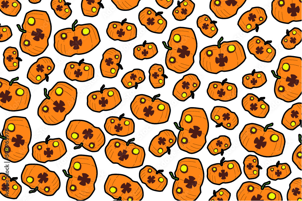 Fototapeta premium pattern design with pumpkin head halloween theme