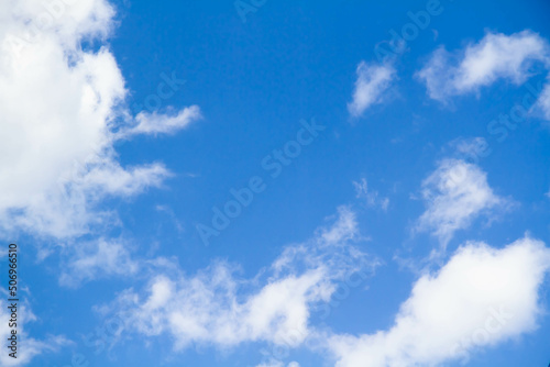 Cumulus clouds. White clouds on a blue background.