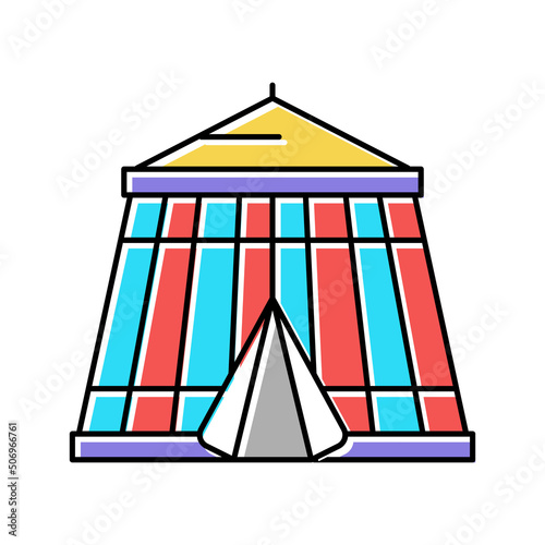 circus in amusement park color icon vector illustration