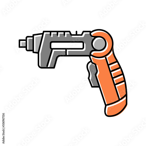 electric screwdriver equipment color icon vector illustration