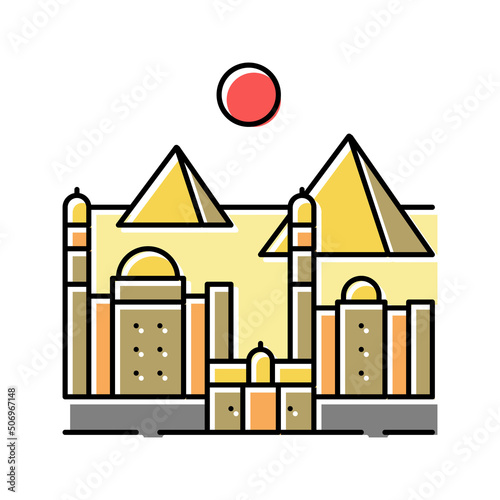cairo ancient city color icon vector illustration