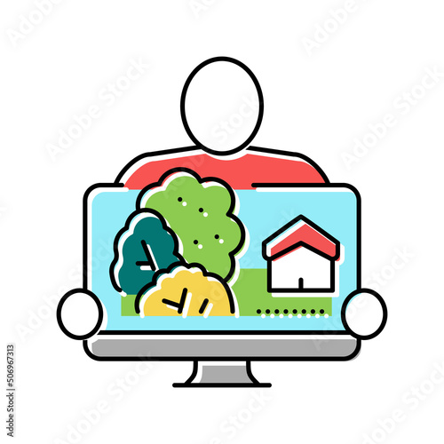 garden designer color icon vector illustration